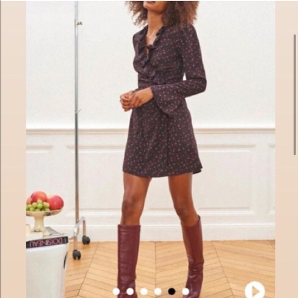 RARE Rouje Chrystale Wrap Mini Floral Dress size 4 - Picture 3 of 12